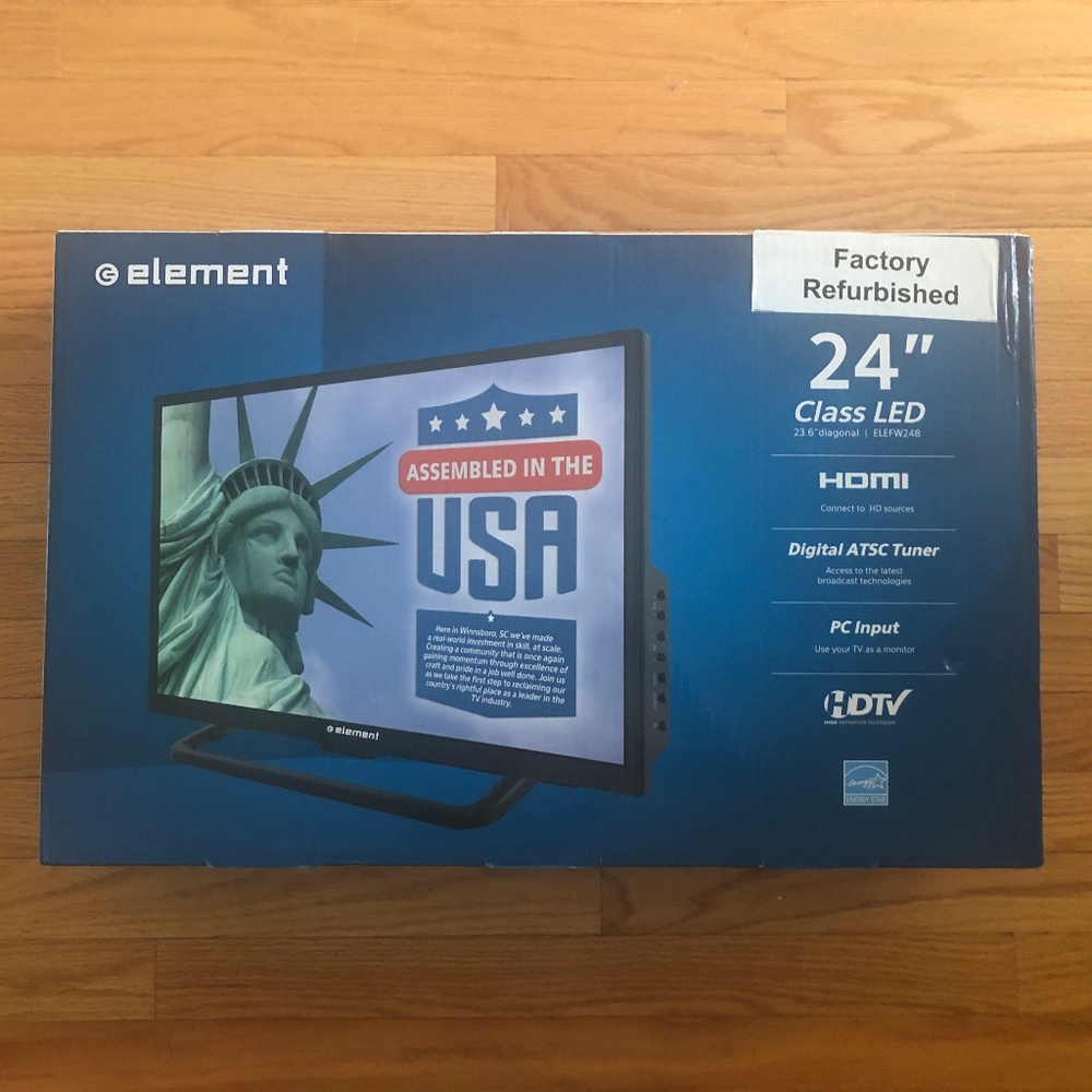 24" TV never been opened factory refurbished
